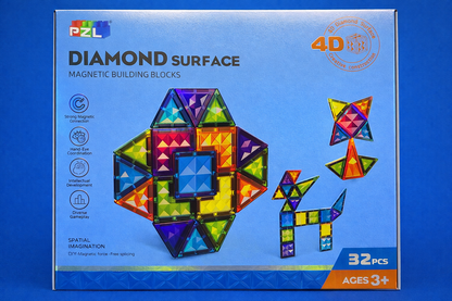 PZL Diamond Magnetic Building Blocks 32pc 4D Set Educational Toy Kids STEM