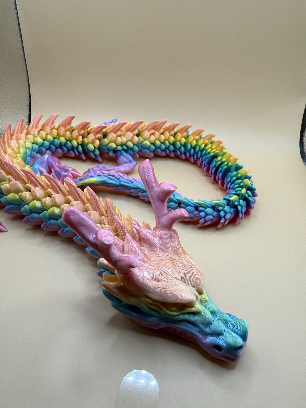 Articulated Rainbow 3D Printed Dragon 2 Ft Flexible Viral Fidget Sensory Toy