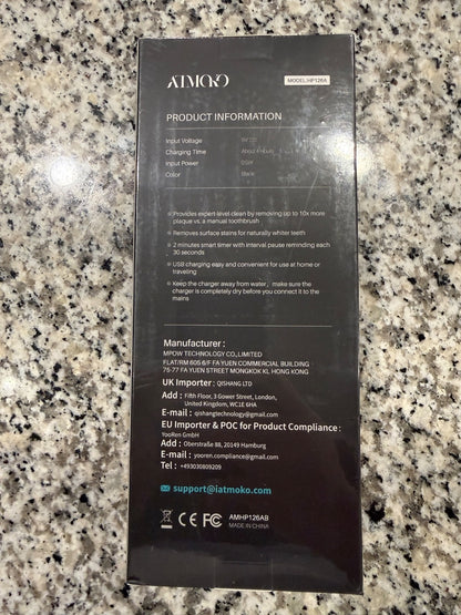ATMOKO Sonic Electric Toothbrush 40000 VPM 5 Modes IPX7 Waterproof USB