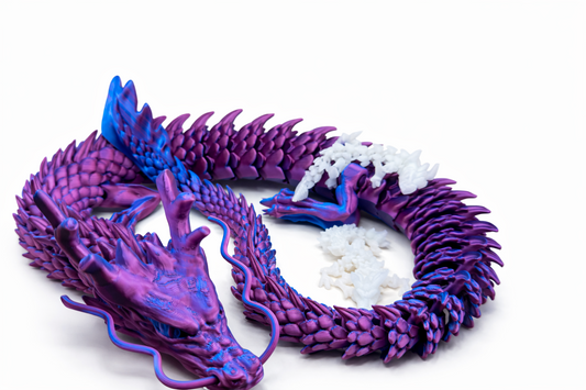 3D Printed Large 3 Foot Dragon With 2 Glow In The Dark Dragons Fantasy