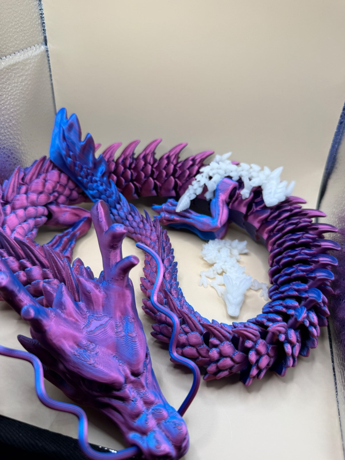 3D Printed Large 3 Foot Dragon With 2 Glow In The Dark Dragons Fantasy