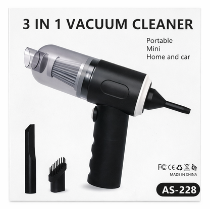 3 In 1 Portable Mini Vacuum Cleaner AS-228 Cordless Handheld Car Vacuum