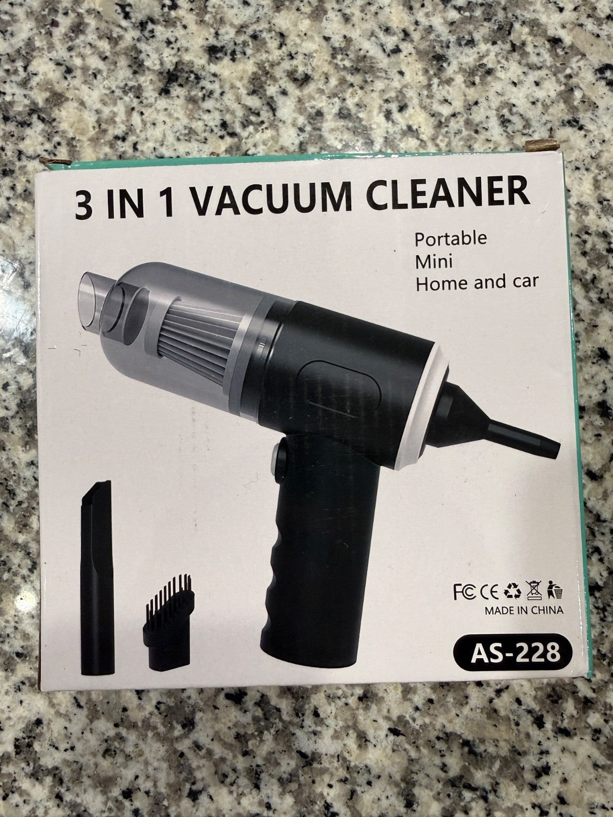 3 In 1 Portable Mini Vacuum Cleaner AS-228 Cordless Handheld Car Vacuum