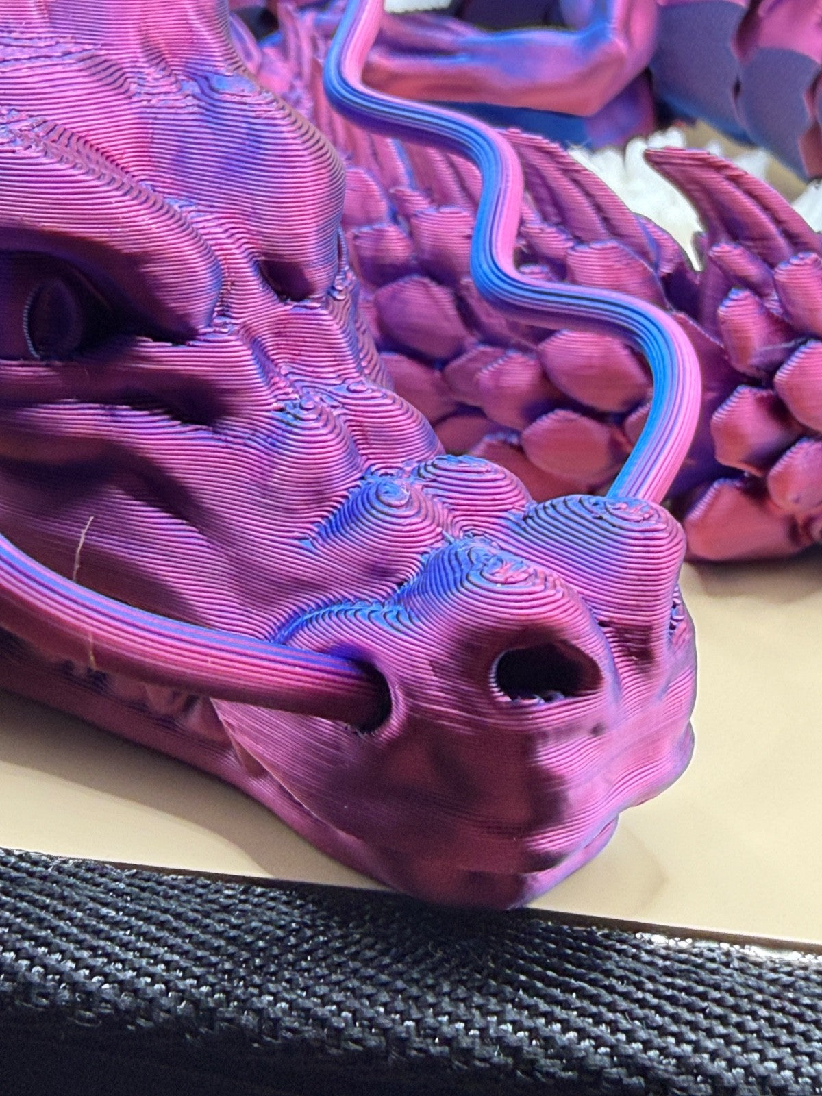 3D Printed Large 3 Foot Dragon With 2 Glow In The Dark Dragons Fantasy