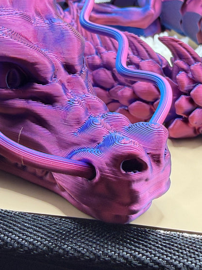 3D Printed Large 3 Foot Dragon With 2 Glow In The Dark Dragons Fantasy