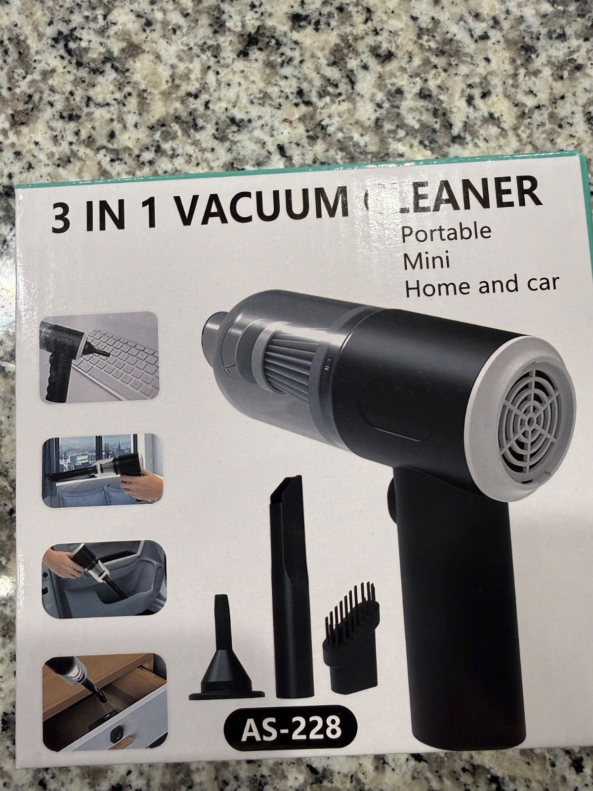 3 In 1 Portable Mini Vacuum Cleaner AS-228 Cordless Handheld Car Vacuum