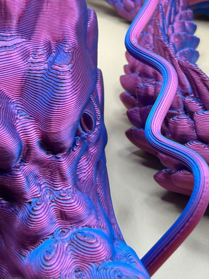 3D Printed Large 3 Foot Dragon With 2 Glow In The Dark Dragons Fantasy