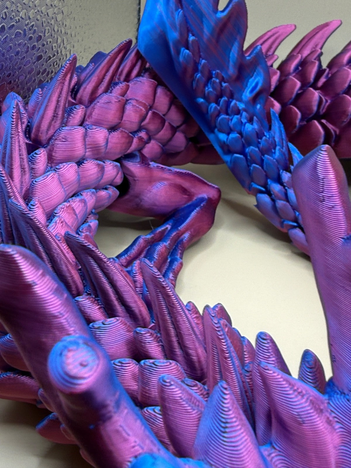 3D Printed Large 3 Foot Dragon With 2 Glow In The Dark Dragons Fantasy