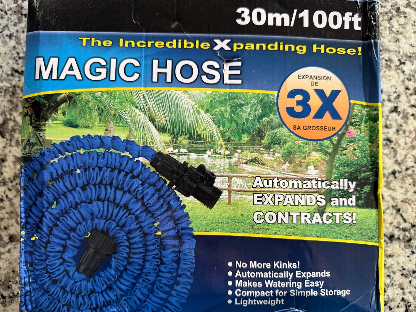 100ft Expandable Garden Hose 3X Magic Flexible No Kink Lightweight 30m