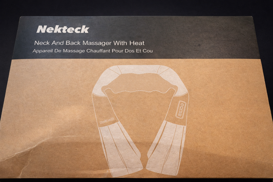 NekTeck Shiatsu Neck Back Massager w Heat Deep Tissue Shoulder Massage
