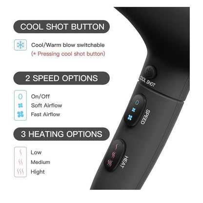 Milin Professional Ionic Hair Dryer 1900W High Power Salon Blow Dryer | 0233