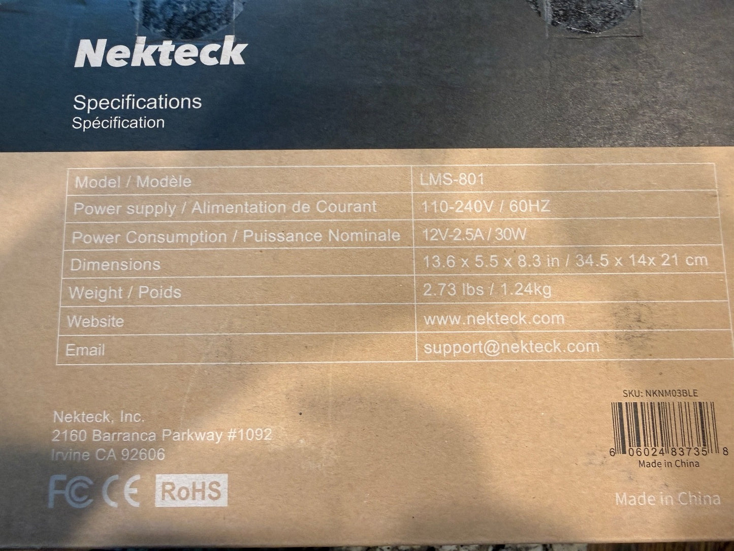 NekTeck Shiatsu Neck Back Massager w Heat Deep Tissue Shoulder Massage