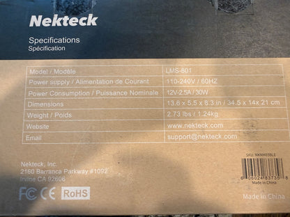 NekTeck Shiatsu Neck Back Massager w Heat Deep Tissue Shoulder Massage