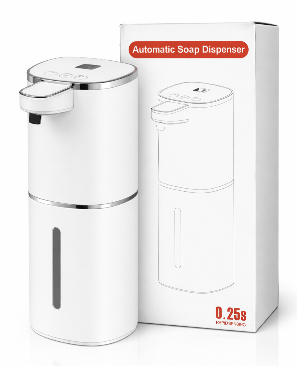 White Rechargeable Automatic Soap Dispenser Touchless Liquid Soap | 0314