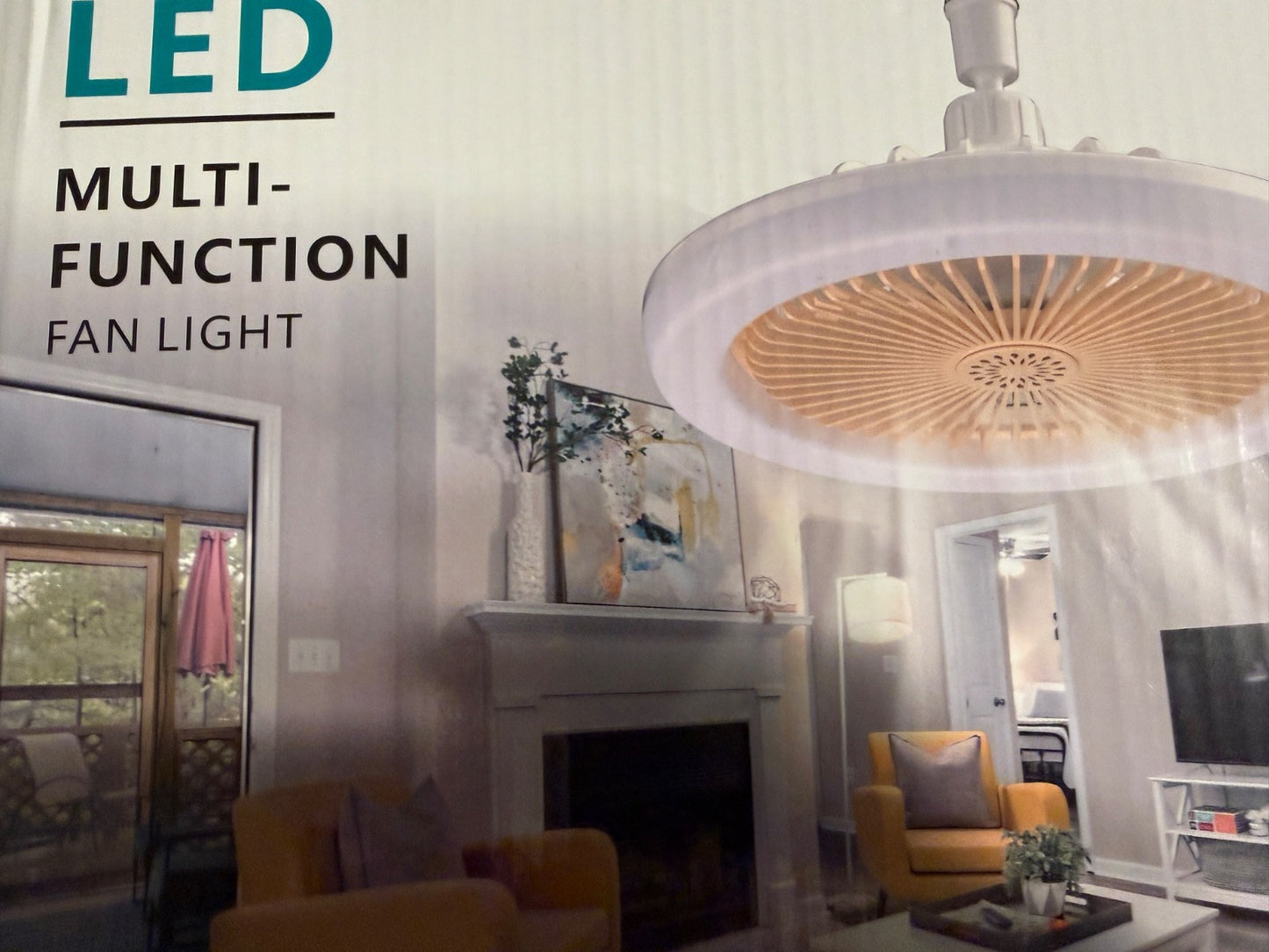 LED Multi Function Fan Light Aromatherapy Quiet Strong Wind 6500K Ceiling Fan Lamp