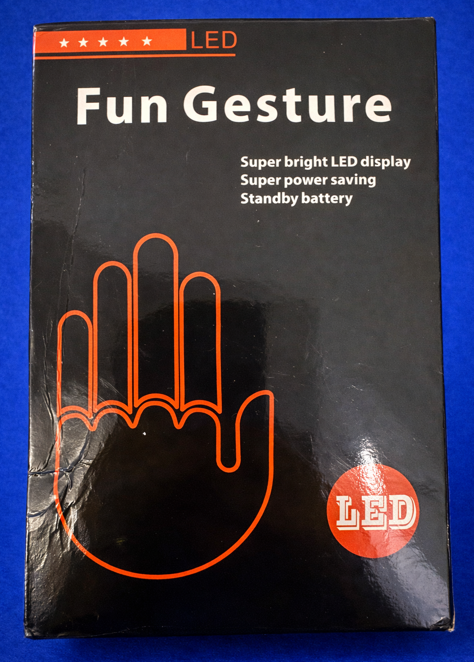 LED Hand Gesture Car Sign Remote Control Window Display Light Funny Gesture