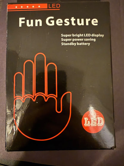 LED Hand Gesture Car Sign Remote Control Window Display Light Funny Gesture