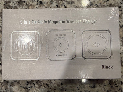 UCOMX Nano 3-in-1 Magnetic Wireless Charger Portable Fast Charging Black