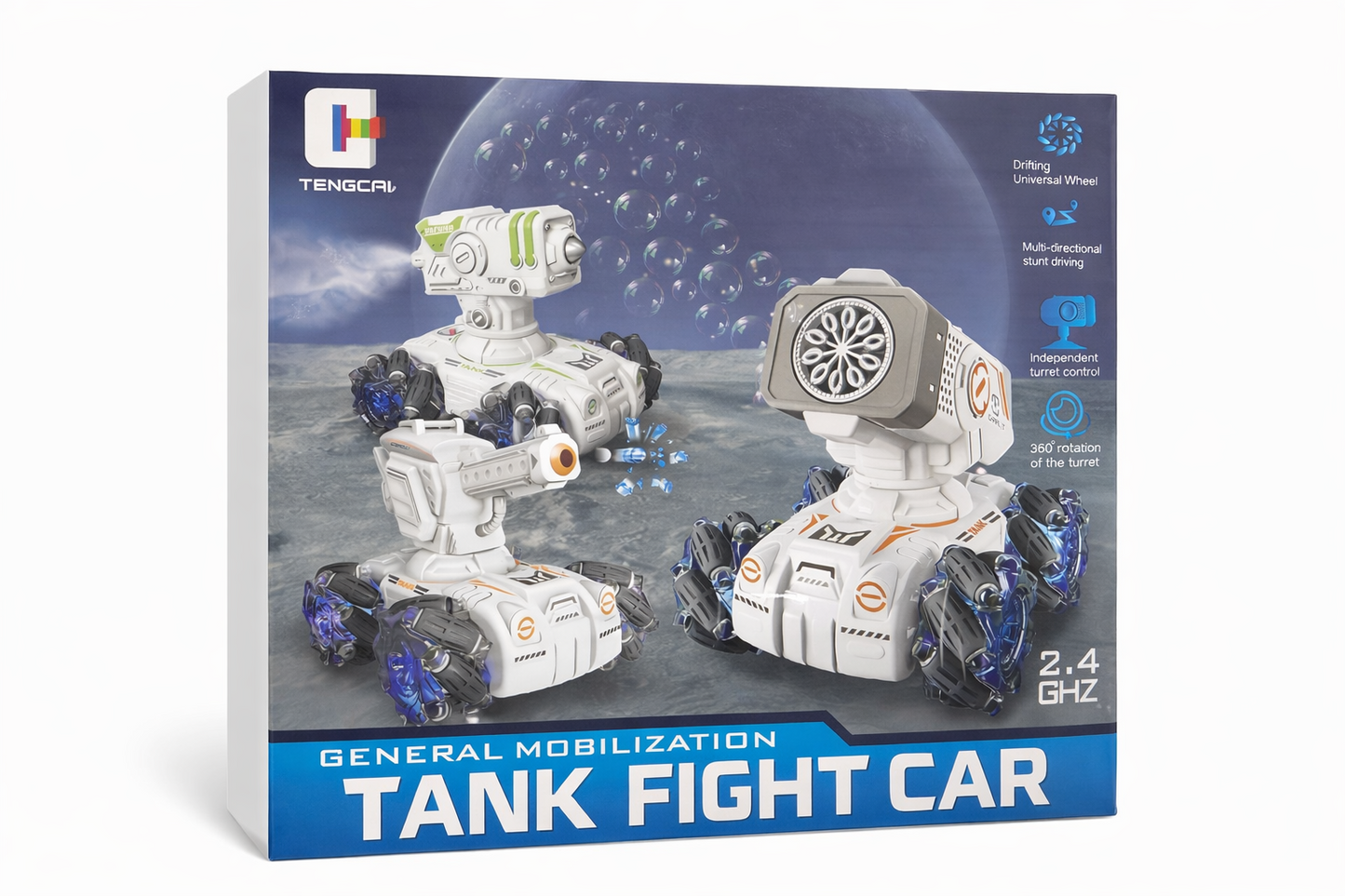 Tengcai 2.4GHz RC Stunt Tank 4WD Drift Car General Mobilization Toy