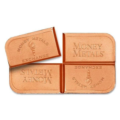 4 Pack 1 oz Copper Divisible Bars .999 Fine Pure 4 AVDP Ounces Bullion