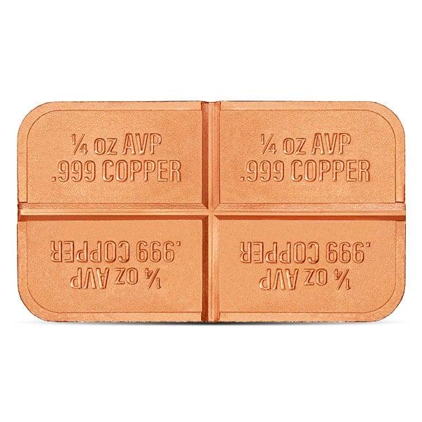 4 Pack 1 oz Copper Divisible Bars .999 Fine Pure 4 AVDP Ounces Bullion