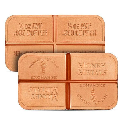 4 Pack 1 oz Copper Divisible Bars .999 Fine Pure 4 AVDP Ounces Bullion
