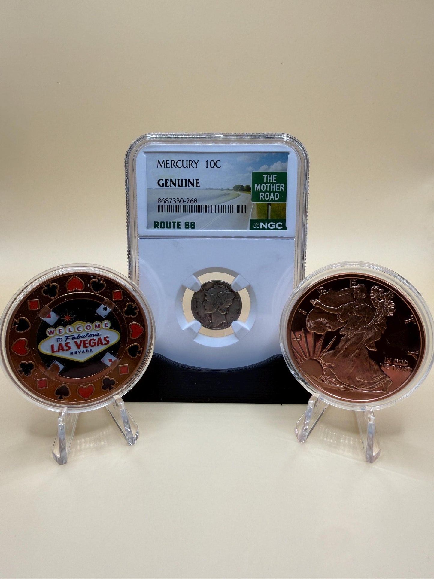 1942 Mercury Dime Route 66 Set 2oz .999 Copper Rounds Coins