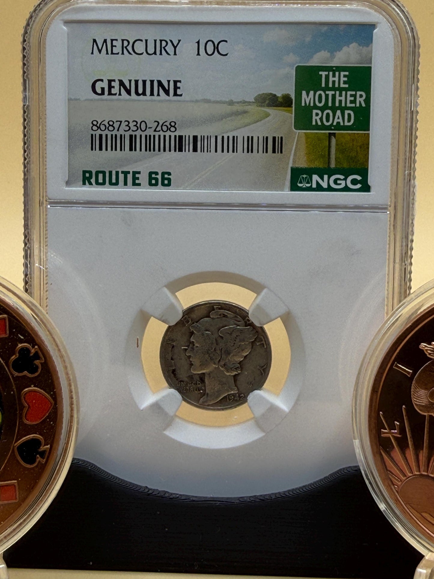 1942 Mercury Dime Route 66 Set 2oz .999 Copper Rounds Coins
