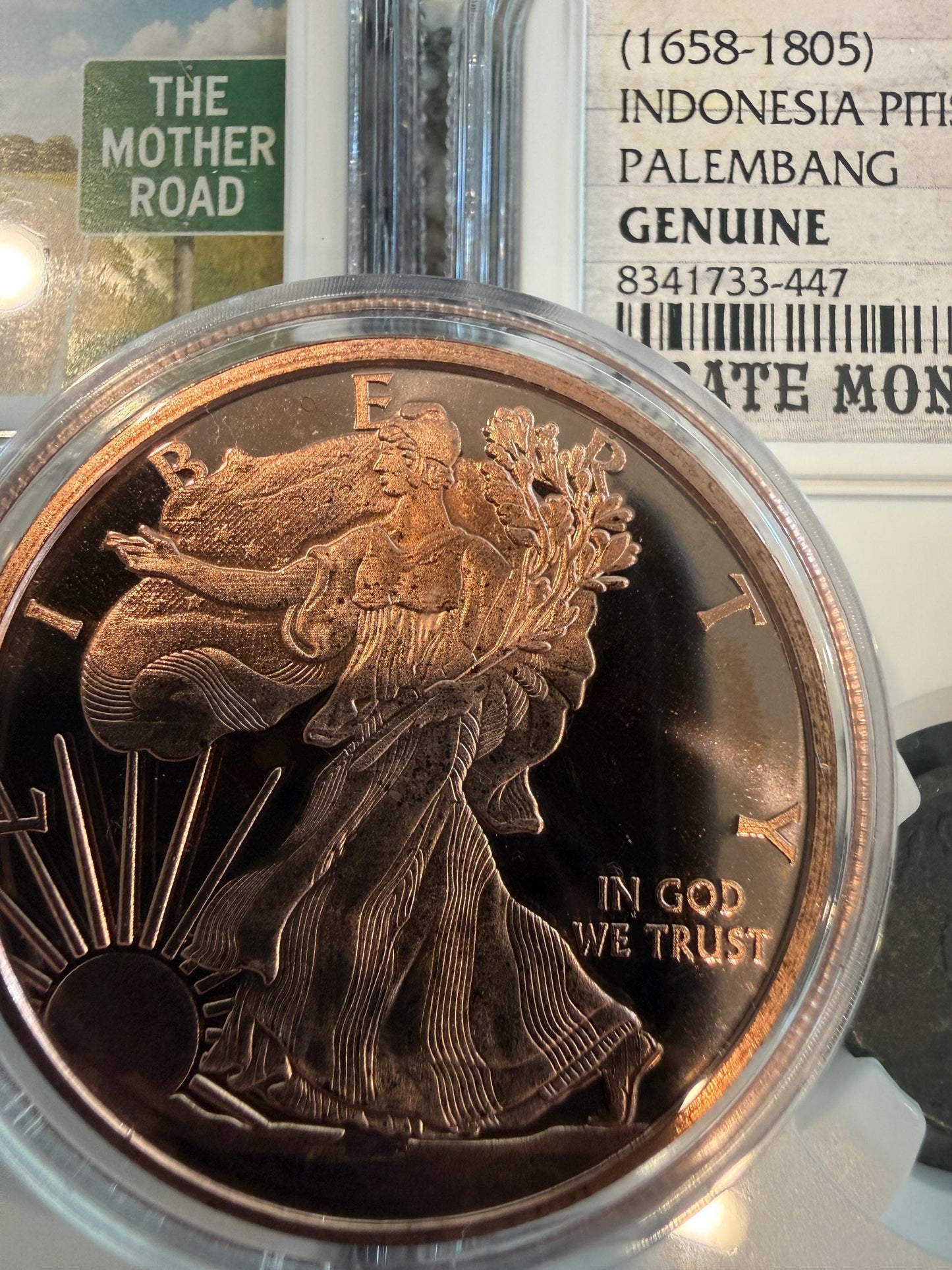 NGC Genuine Mercury Dime Route 66 + Indonesia Palembang Pirate Coin