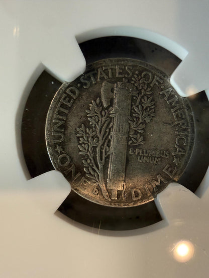 NGC Genuine Mercury Dime Route 66 + Indonesia Palembang Pirate Coin