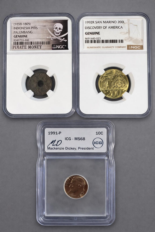 Indonesia Palembang Pitis Pirate Coin 1658–1805 NGC 1992 San Marino