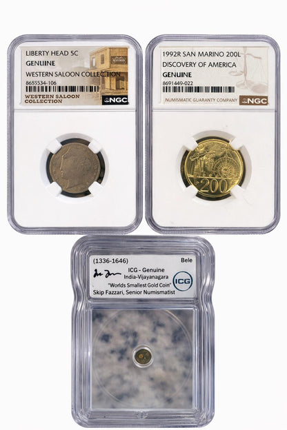 NGC ICG Certified Liberty Head 5C Coin Lot 3 Western Saloon Collection