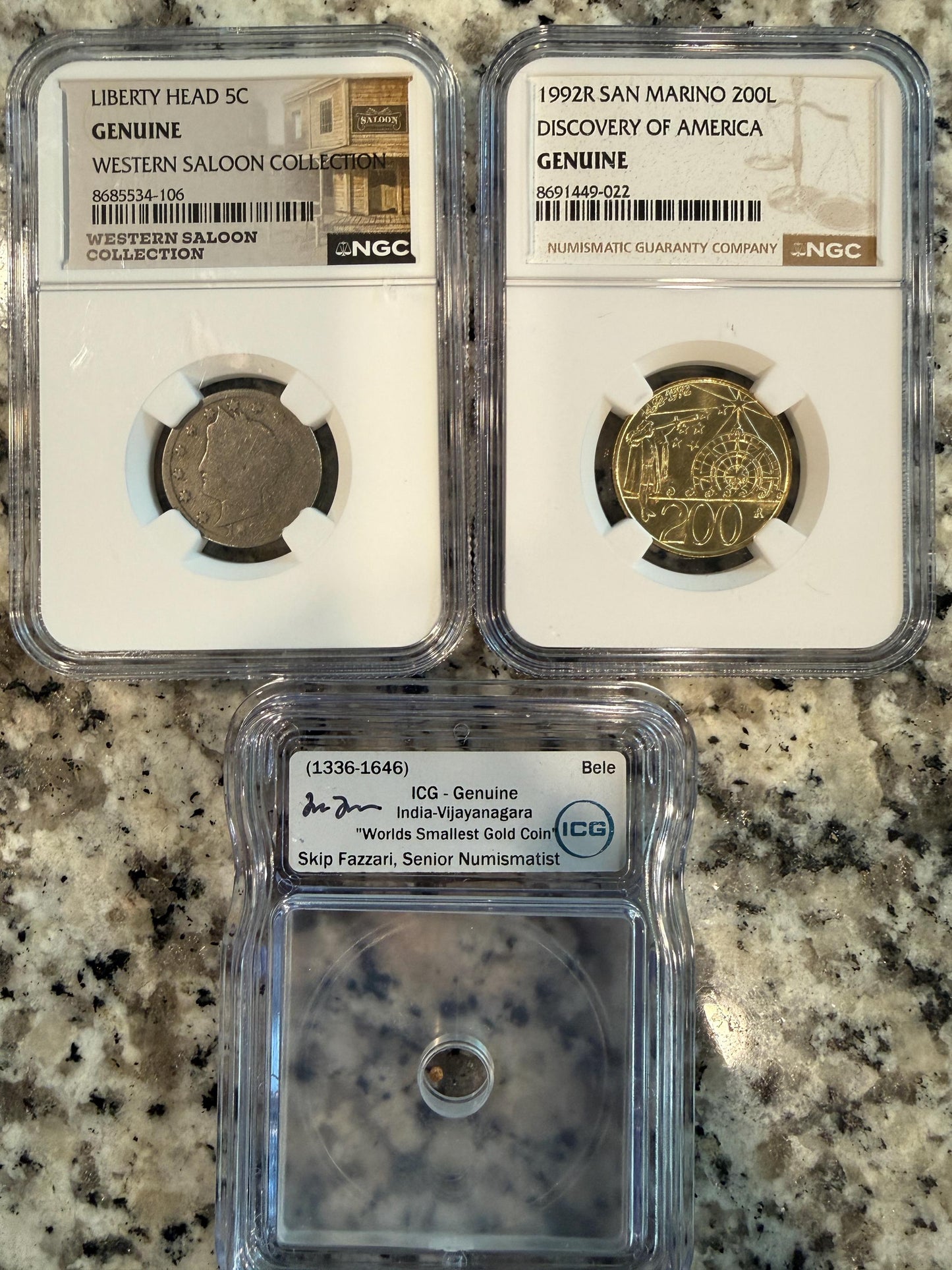 NGC ICG Certified Liberty Head 5C Coin Lot 3 Western Saloon Collection