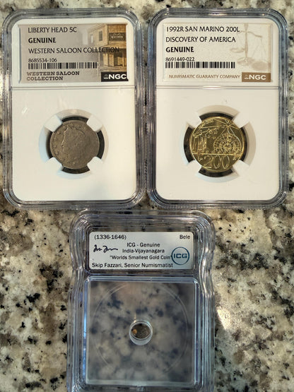 NGC ICG Certified Liberty Head 5C Coin Lot 3 Western Saloon Collection