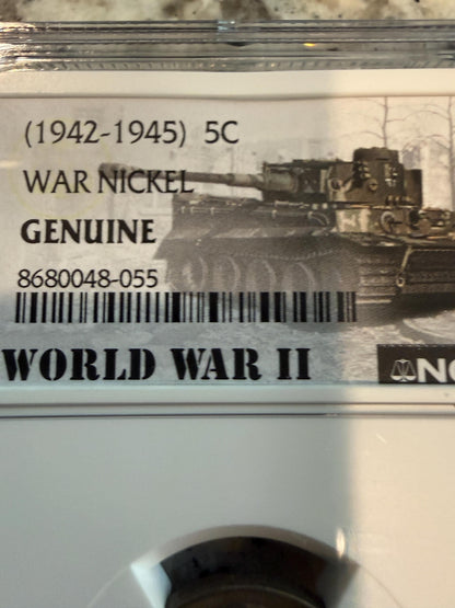 NGC WWII War Nickel 1942-45 Black Ruthenium 24K Gold 5C Certified Coin