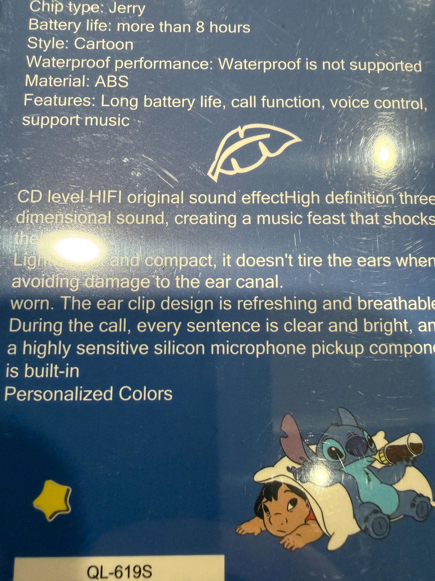 Stitch Inspired Wireless Earbuds QL-619S TWS Bluetooth 5.3 HiFi In Ear