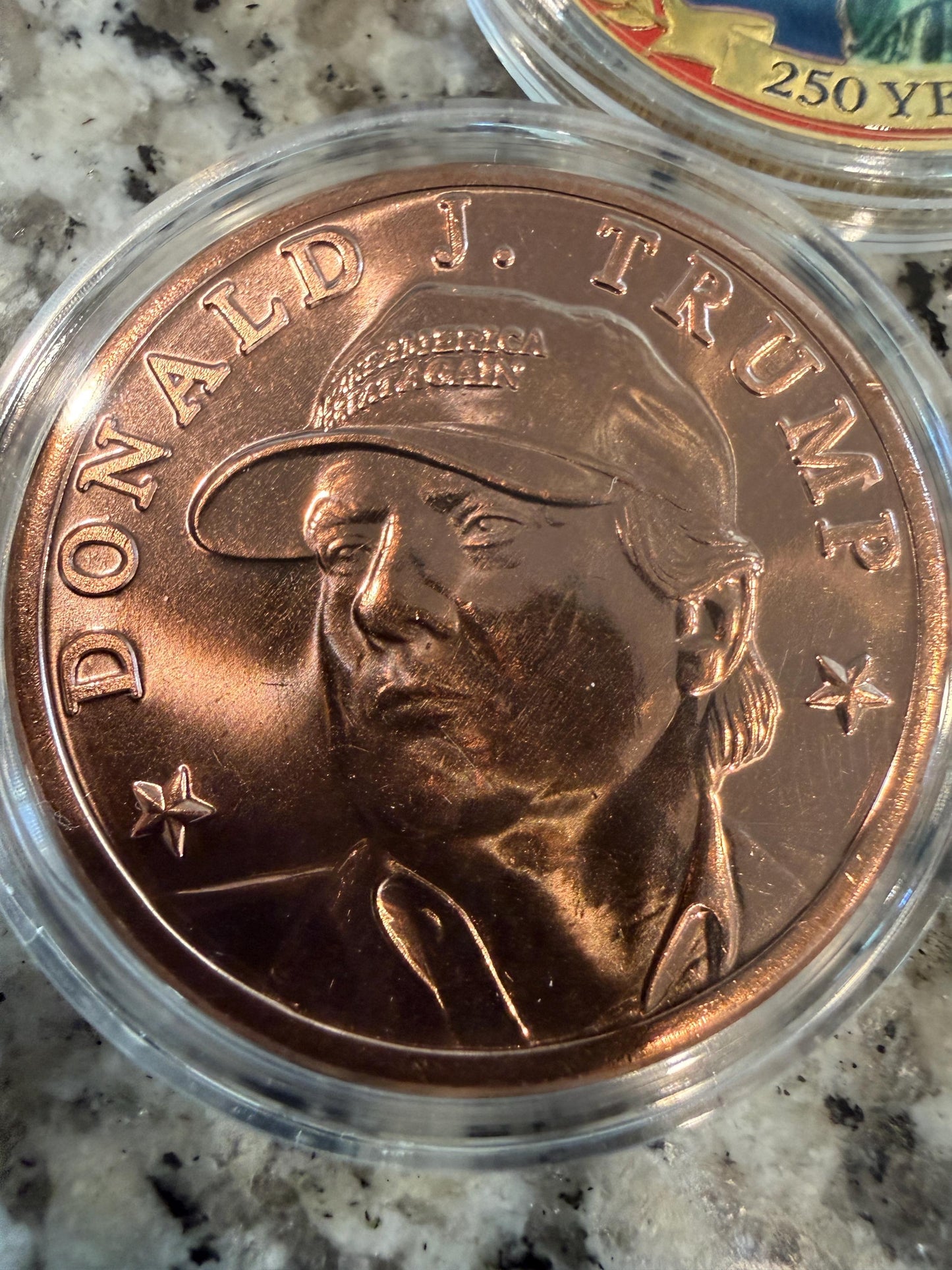 Patriotic 3 Pack Copper Coin Set America 250 Years Trump JFK 1 oz Collectible