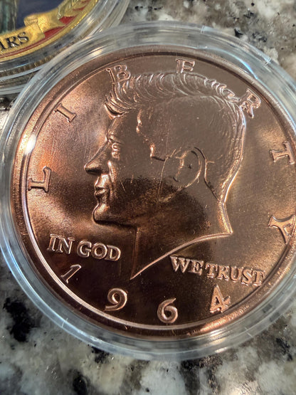 Patriotic 3 Pack Copper Coin Set America 250 Years Trump JFK 1 oz Collectible
