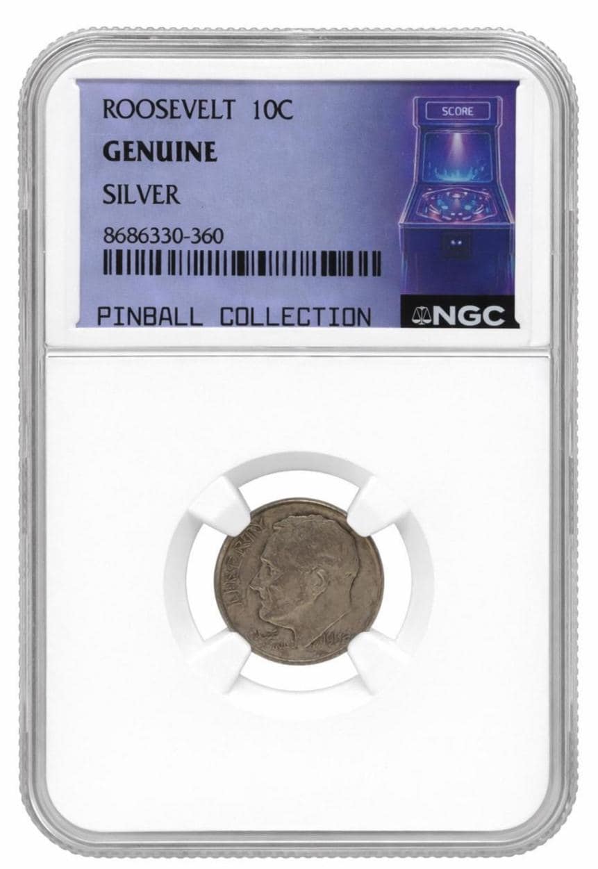 NGC Certified Roosevelt Silver Dime Genuine Random Date Pinball Collection 10C Silver