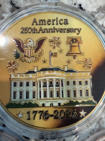 Patriotic 3 Pack Copper Coin Set America 250 Years Trump JFK 1 oz Collectible