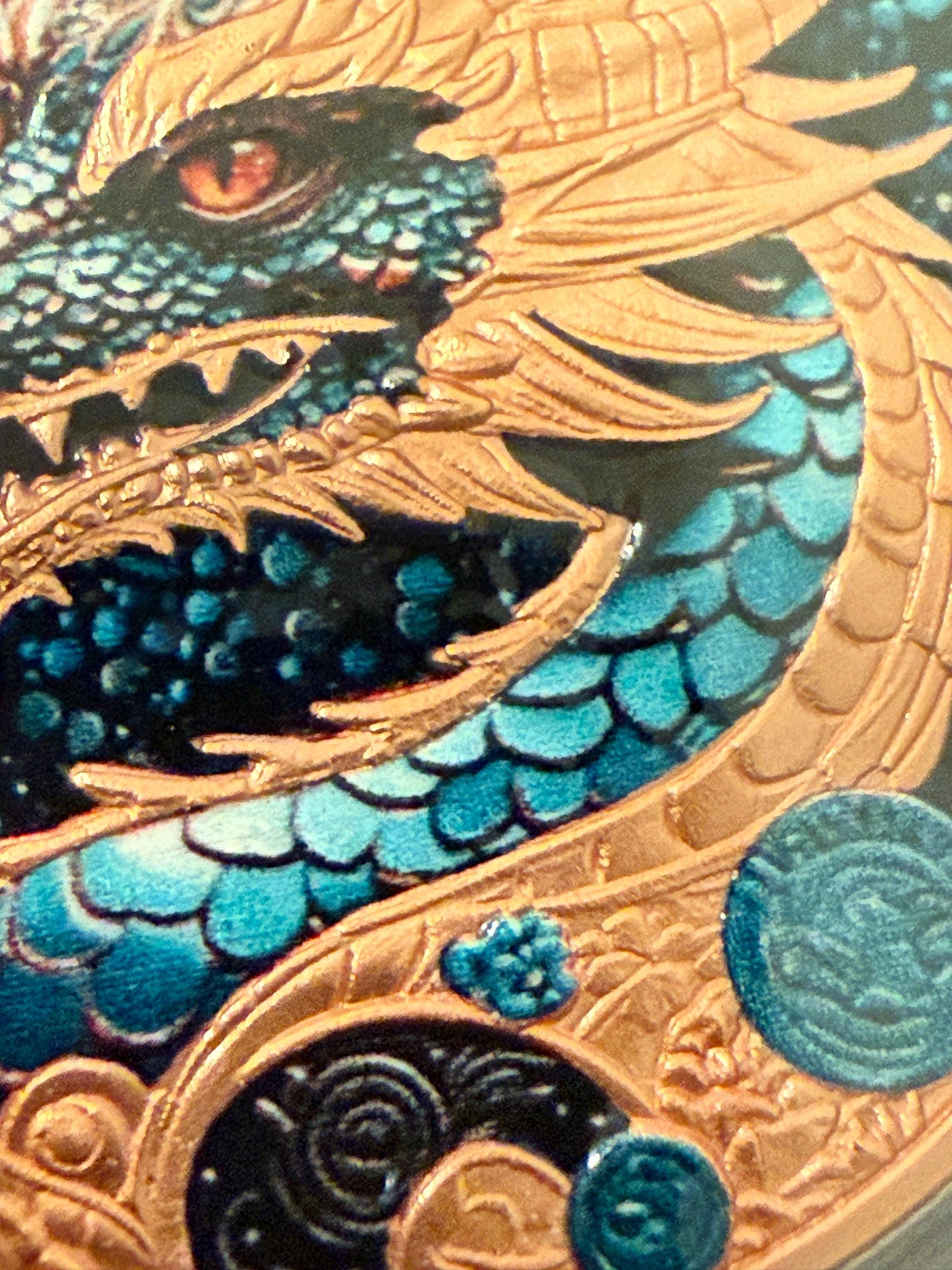 Colorized Dragon Coin 40mm 33.5g Fantasy Collectible w Case Stand