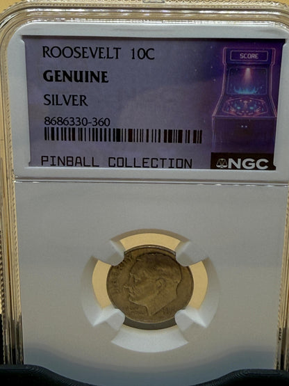 NGC Certified Roosevelt Silver Dime Genuine Random Date Pinball Collection 10C Silver
