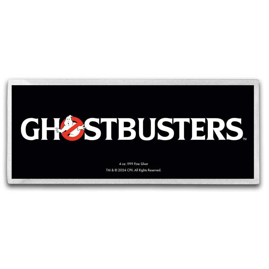 2024 Niue Ghostbusters 40th Anniversary 4oz .999 Silver Colorized Bar Sealed