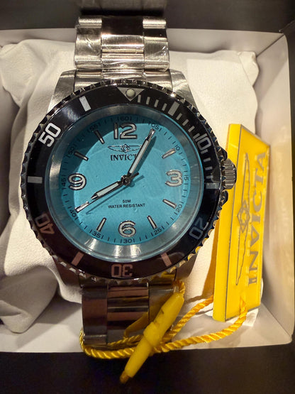 Invicta Specialty 69483 Mens Watch 40mm Stainless Steel Aqua Dial Quartz