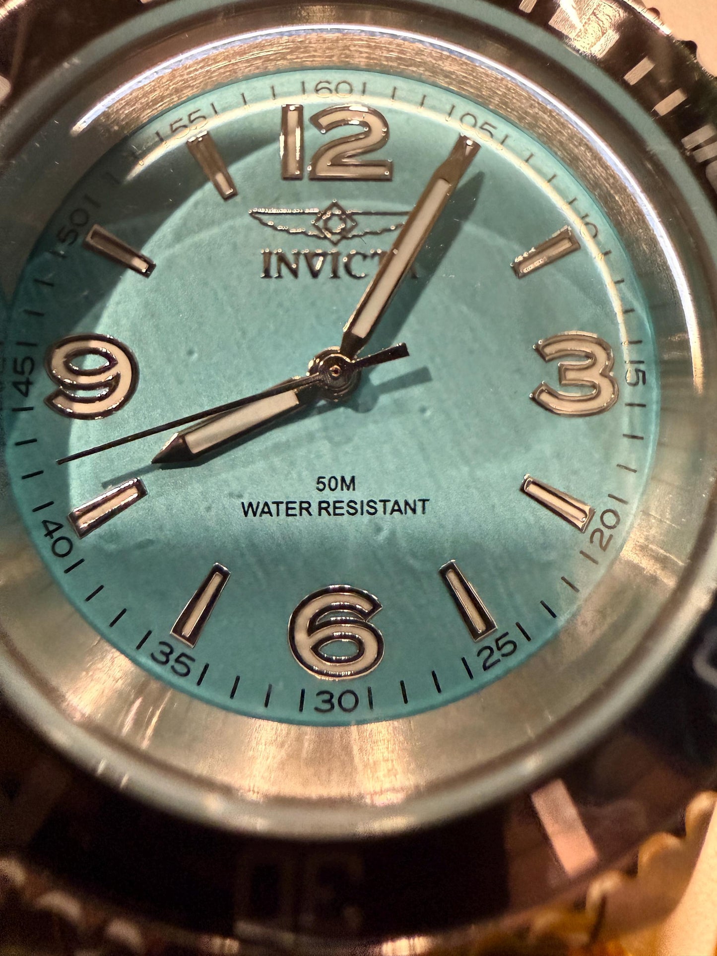 Invicta Specialty 69483 Mens Watch 40mm Stainless Steel Aqua Dial Quartz