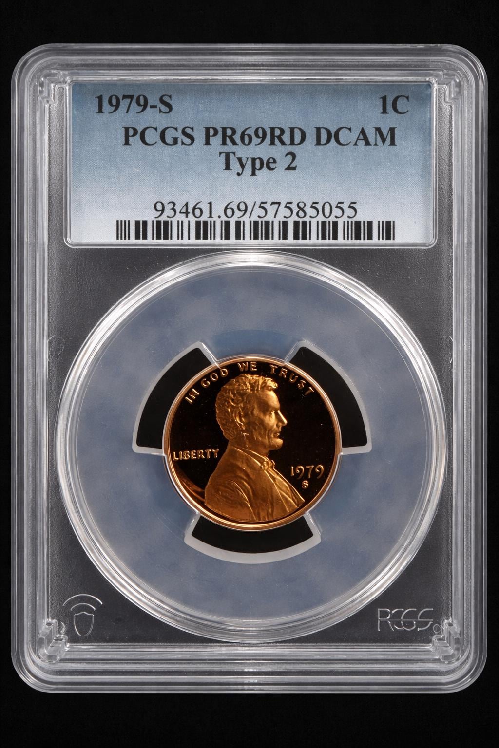 1979-S Lincoln Cent Type 2 PCGS PR69RD DCAM Deep Cameo Proof Penny