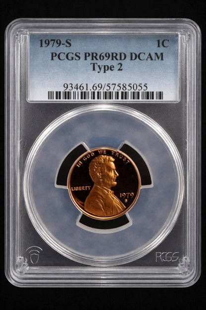 1979-S Lincoln Cent Type 2 PCGS PR69RD DCAM Deep Cameo Proof Penny