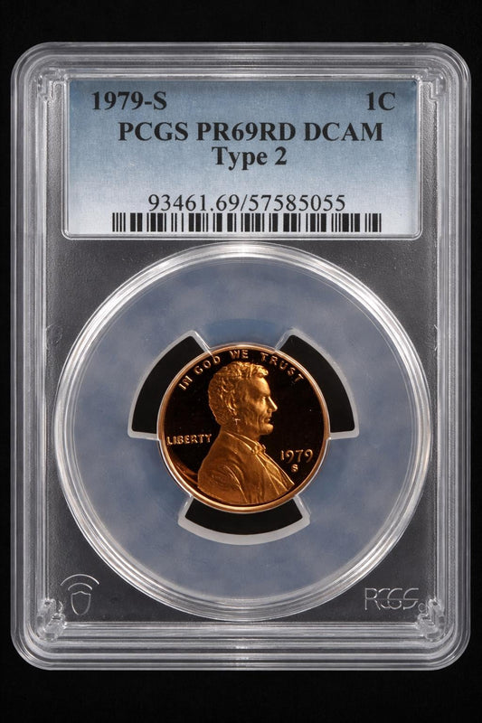 1979-S Lincoln Cent Type 2 PCGS PR69RD DCAM Deep Cameo Proof Penny
