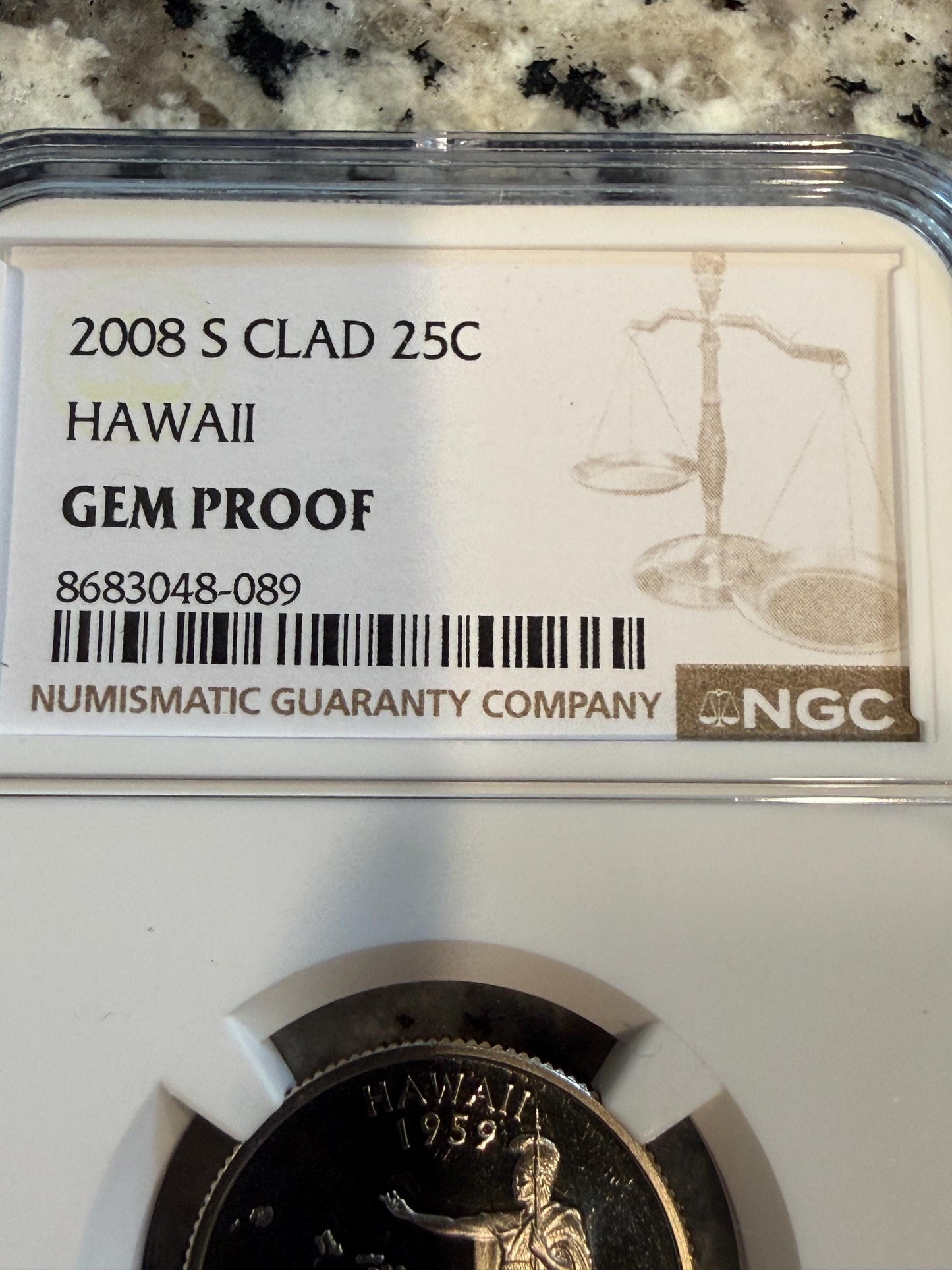 2008 S Hawaii State Quarter NGC PF Ultra Cameo GEM Proof Clad 25C