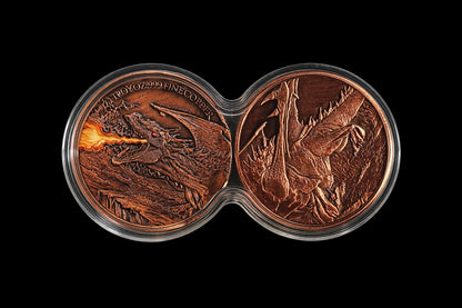Dragon Fire DuoStack 2x 1oz .999 Fine Copper Rounds Fantasy Dragon Set